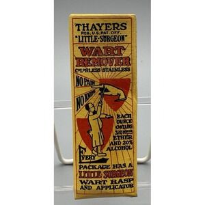 Vintage drug store advertising Thayers Little Surgeon Wart Remover NOS box 1930s